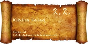 Kubina Keled névjegykártya